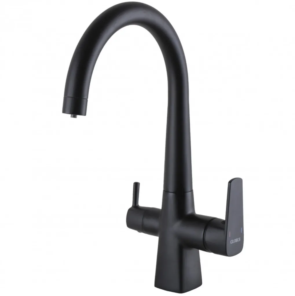 Смеситель для кухни под осмос Globus Lux Lazer GLLR-0999-10-BB черный- Фото 1